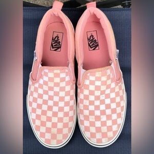 ♦️Vans Missy Rosette Pink checkerboard Slip on Shoes